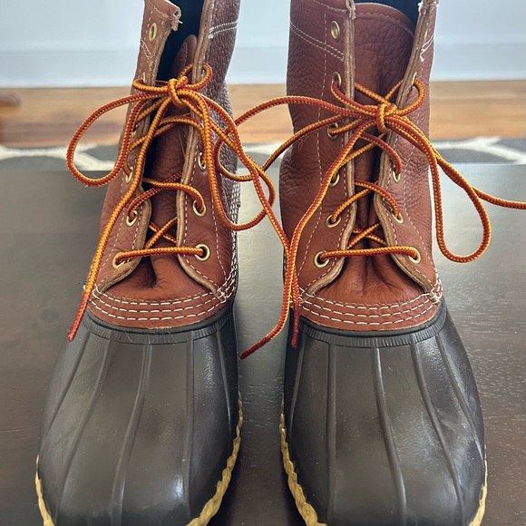 L.L. Bean Shoes - Classic LL Bean Brown Leather & Brown Rubber Duck Boots - Women’s 11